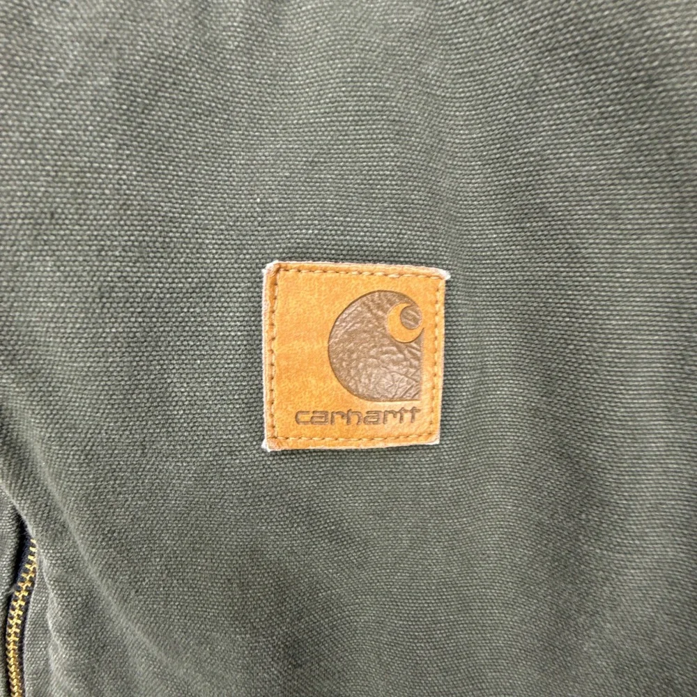 Carhartt Vest Aztec Pile Lining Mens Small VP166 Dark Olive Green - Picture 8 of 10